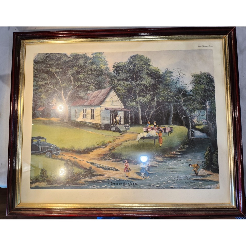 "Dinner on the Ground" by Dennis Thrasher, Son of Fred.1992 Country church scene